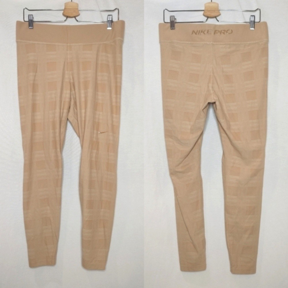 Nike Pro Dri-FIT Hyper Warm Full‎ Mid-Rise Training Leggings DD6535 Tan XL